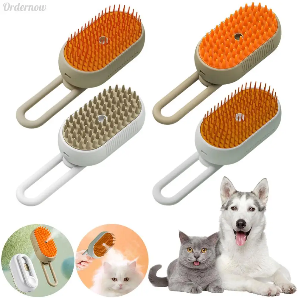 Cat Steam Brush Cat Hair Brush 3 in 1 Pet Hair Cleaning Brush Comb for Removing Tangled and Loosse Hair