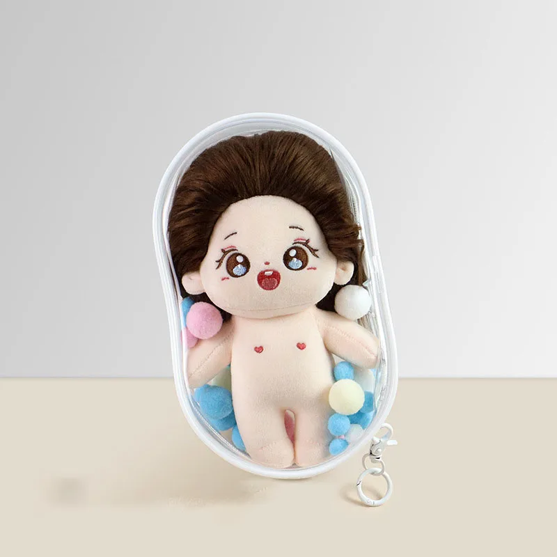 For V1 V2 Labubu Protective Cover Cotton Doll Sitting Bag Transparent doll 17cm Dustproof Hanging Plush Doll - Image 5